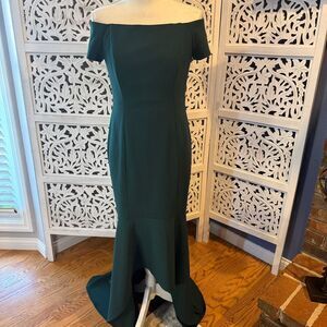 Calvin Klein Dark Green High Low Dress Sz 6
